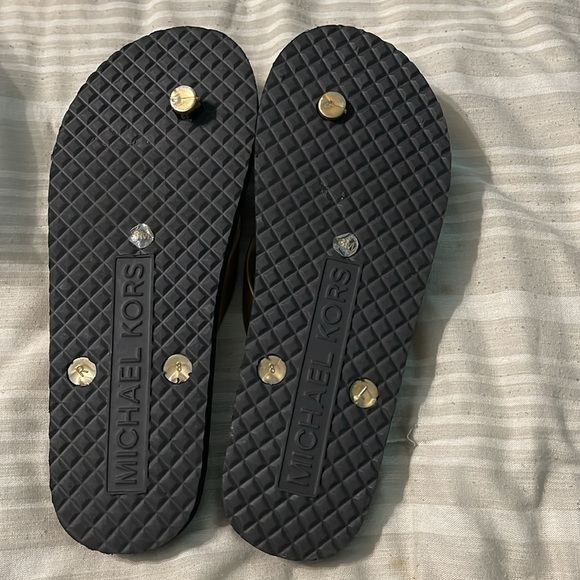 Michael Kors Gold and Black Flip Flops - Picture 3 of 3